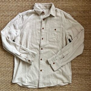 Faherty cream colored flannel shirt sz M